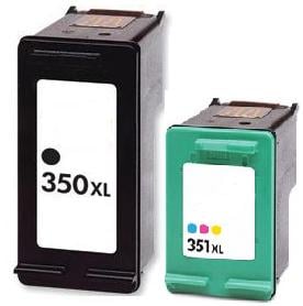 Remanufactured HP 350XL (CB336EE) & 351XL (CB338EE) Black & Colour Cartridges 